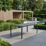 Manchester zwart/Tulum Sahara Dust dining tuinset | 4 personen | polywood + touw | 150cm