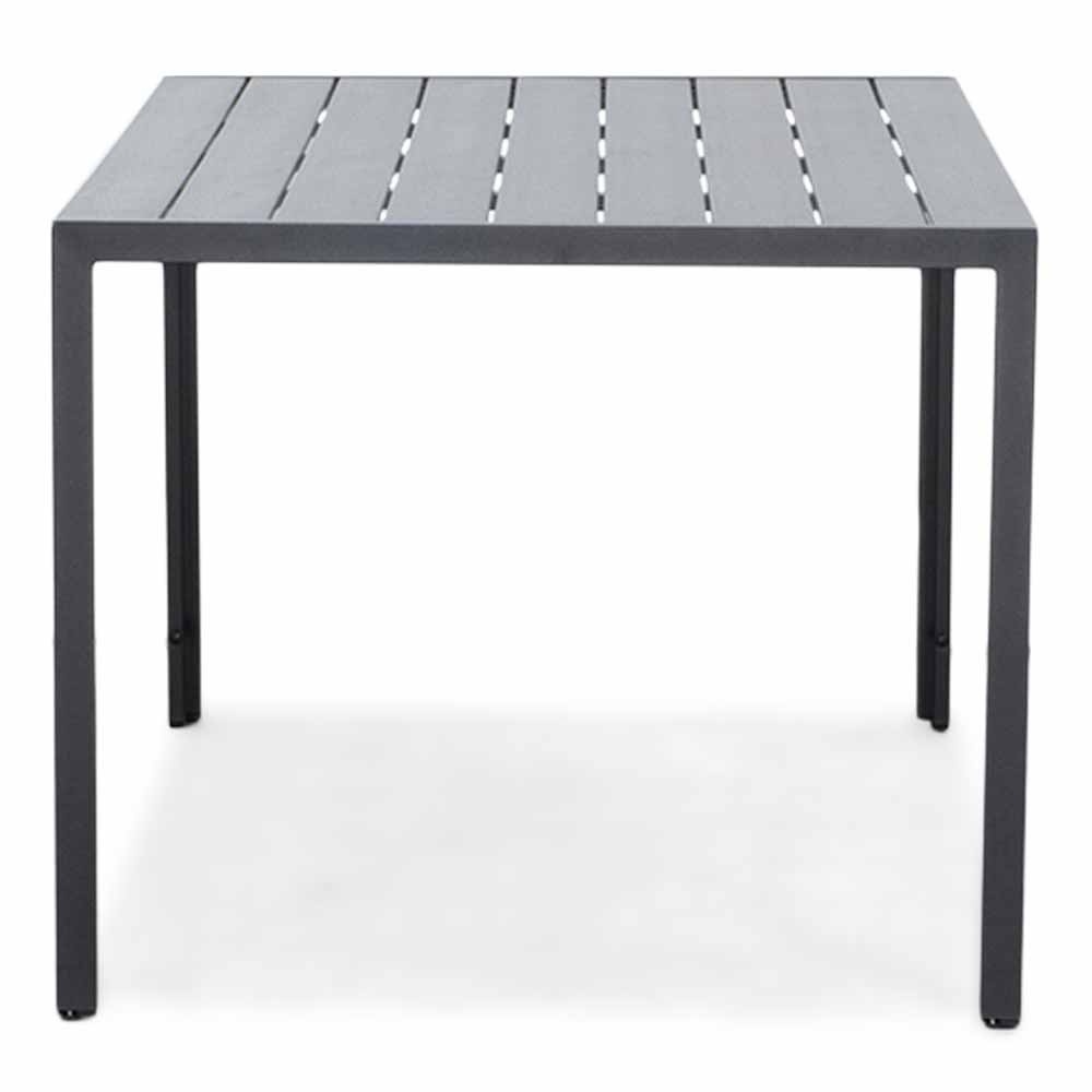 Manchester zwart/Tulum Sahara Dust dining tuinset | 4 personen | polywood + touw | 150cm