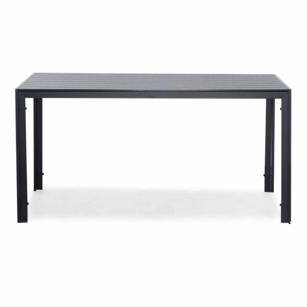 Manchester zwart/Tulum Sahara Dust dining tuinset | 4 personen | polywood + touw | 150cm
