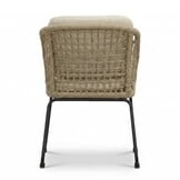 Manchester zwart/Tulum Sahara Dust dining tuinset | 4 personen | polywood + touw | 205cm