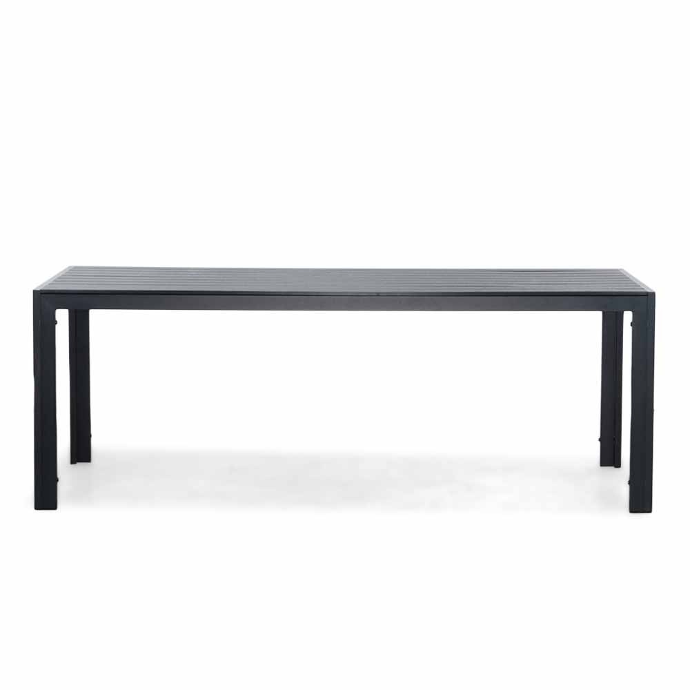 Manchester zwart/Tulum Sahara Dust dining tuinset | 4 personen | polywood + touw | 205cm