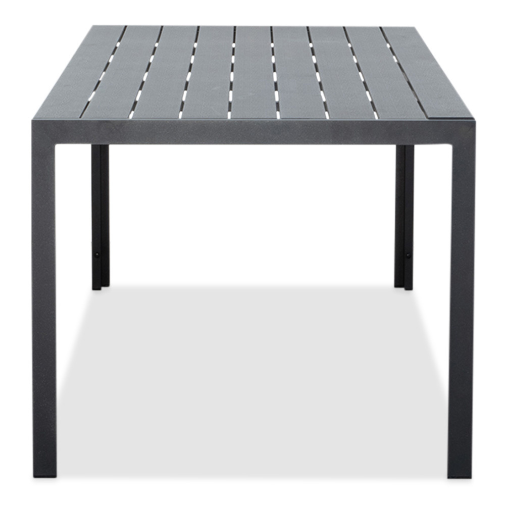 Manchester zwart/Tulum Sahara Dust dining tuinset | 4 personen | polywood + touw | 205cm