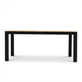 Manhattan antraciet/Tulum Sahara Dust dining tuinset | 4 personen | polywood + touw | 180cm