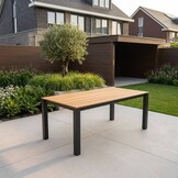 Manhattan antraciet/Portofino Sahara Dust dining tuinset | 4 personen | polywood + touw | 180cm