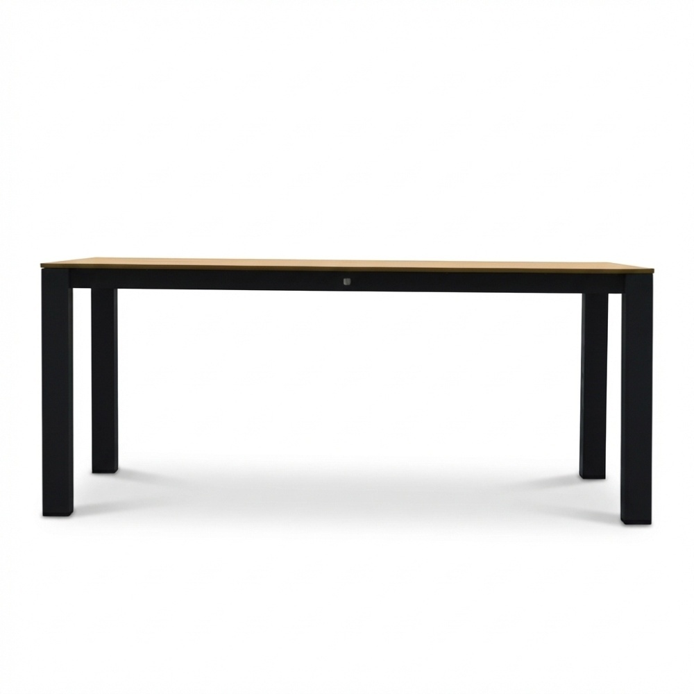 Manhattan antraciet/Portofino Sahara Dust dining tuinset | 4 personen | polywood + touw | 180cm
