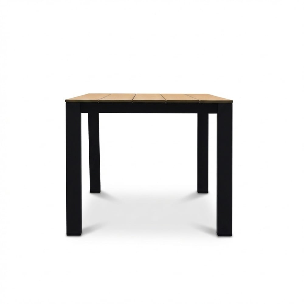Manhattan antraciet/Tulum Lava Grey dining tuinset | 4 personen | polywood + touw | 180cm