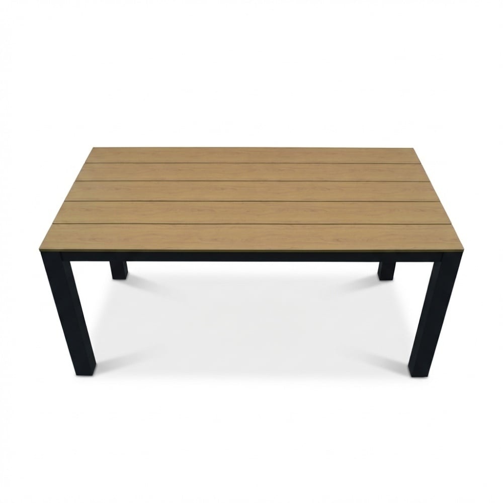 Manhattan antraciet/Tulum Lava Grey dining tuinset | 4 personen | polywood + touw | 180cm