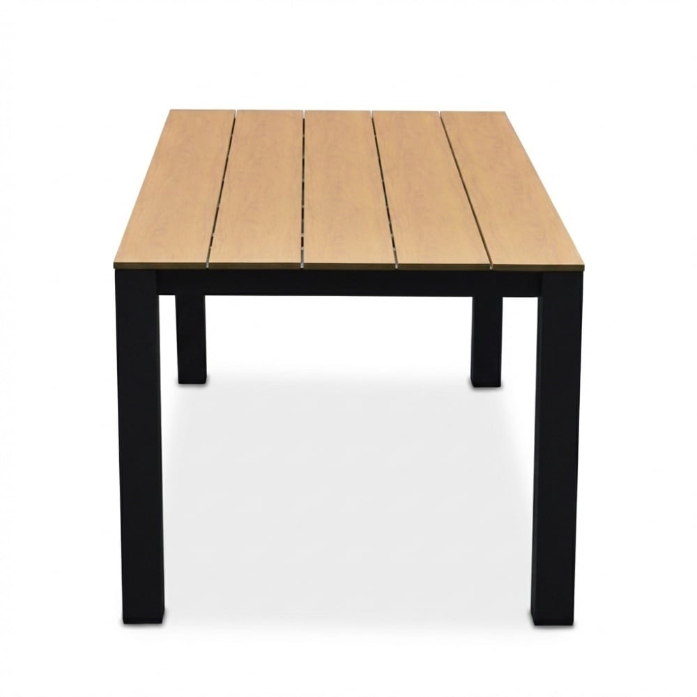 Manhattan antraciet/Harper Stone Grey dining tuinset | 4 personen | polywood + touw | 180cm