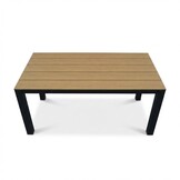 Manhattan antraciet/Harper Stone Grey dining tuinset | 4 personen | polywood + touw | 180cm