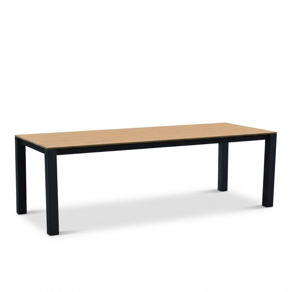 Manhattan antraciet/Portofino Sahara Dust dining tuinset | 6 personen | polywood + touw | 240cm