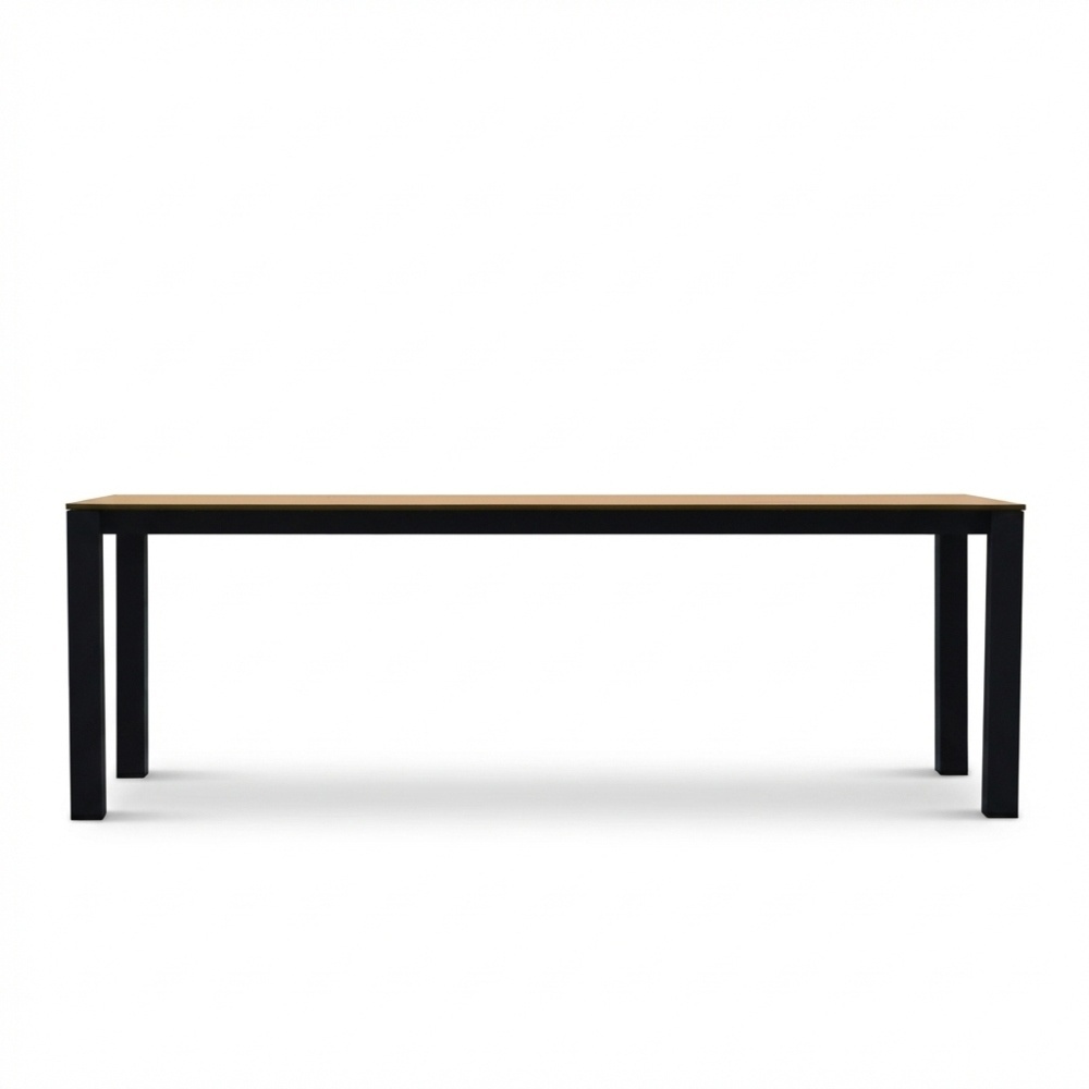 Manhattan antraciet/Portofino Sahara Dust dining tuinset | 6 personen | polywood + touw | 240cm
