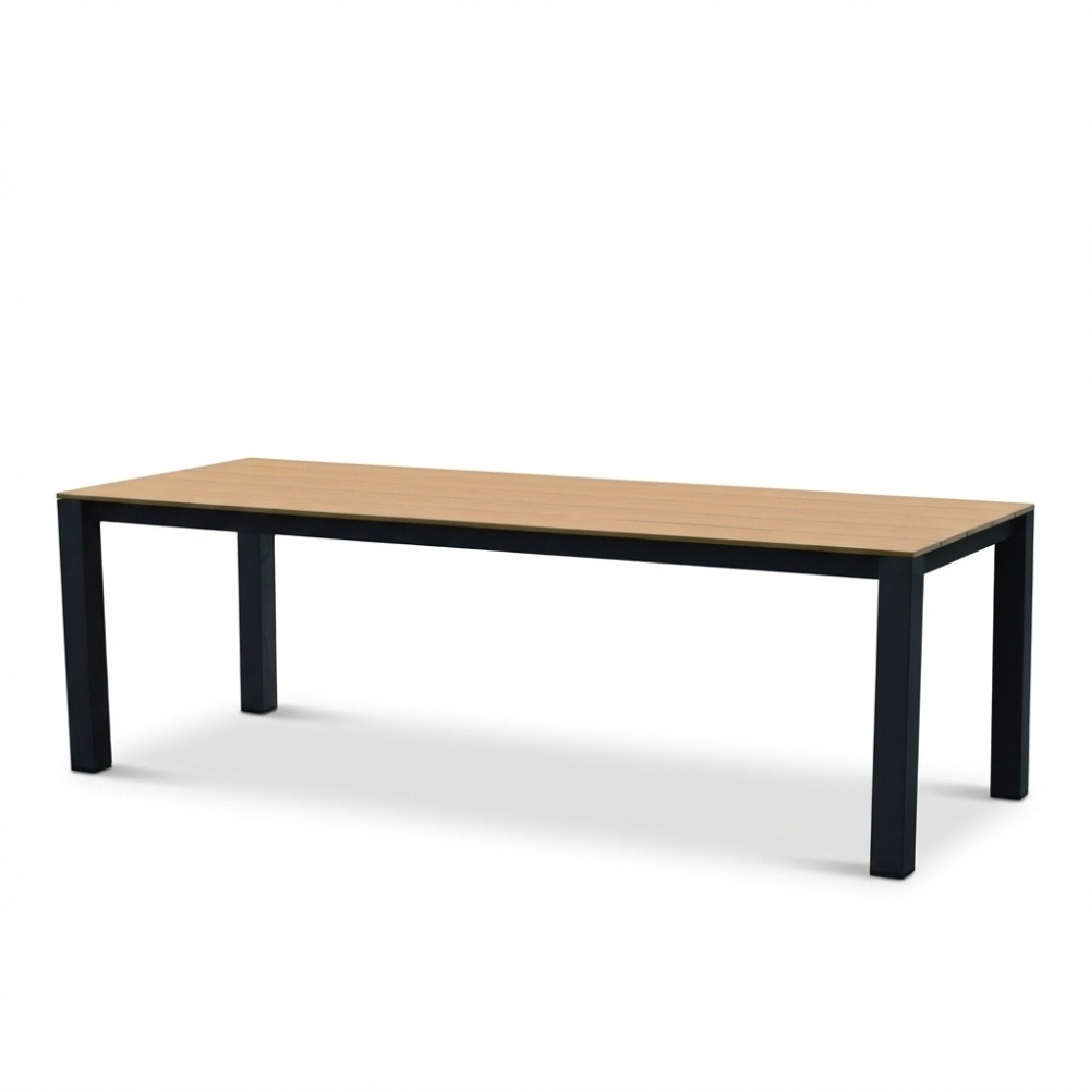 Manhattan antraciet/Portofino Sahara Dust dining tuinset | 6 personen | polywood + touw | 240cm