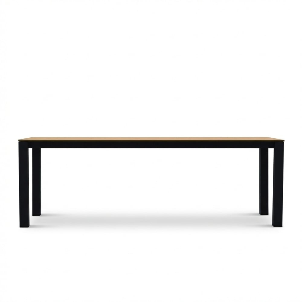 Manhattan antraciet/Tulum Lava Grey dining tuinset | 6 personen | polywood + touw | 240cm