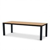 Manhattan antraciet/Tulum Lava Grey dining tuinset | 6 personen | polywood + touw | 240cm