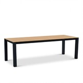 Manhattan antraciet/Harper Stone Grey dining tuinset | 6 personen | polywood + touw | 240cm