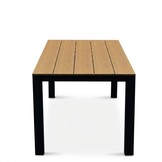 Manhattan antraciet/Harper Stone Grey dining tuinset | 6 personen | polywood + touw | 240cm