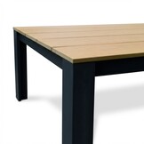 Manhattan antraciet/Harper Stone Grey dining tuinset | 6 personen | polywood + touw | 240cm