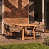 Montana/Tulum Sahara Dust dining tuinset | 6 personen | aluminium + touw | 240x100cm