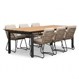 Montana/Harper Sahara Dust dining tuinset | 6 personen | aluminium + touw | 240x100cm