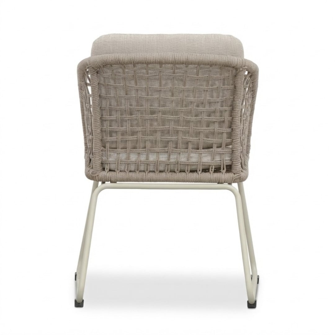 Norwich/Tulum Almond Beige dining tuinset | 6 personen | polystone + touw | 250cm