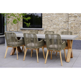 Norwich/Carlos beige dining tuinset | 6 personen | polystone + wicker | 250cm