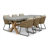 Norwich/Flora Sahara Dust dining tuinset | 6 personen | polystone + touw | 250cm
