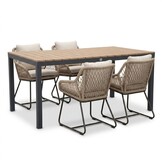 Oxford/Portofino Sahara Dust dining tuinset | 4 personen | aluminium + touw | 160cm