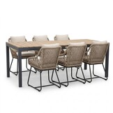 Oxford/Portofino Sahara Dust dining tuinset | 6 personen | aluminium + touw | 200cm