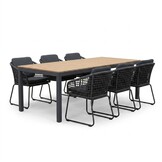 Oxford/Tulum Lava Grey dining tuinset | 6 personen | aluminium + touw | 200cm