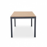 Oxford/Tulum Lava Grey dining tuinset | 6 personen | aluminium + touw | 200cm