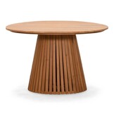 Palau/Tulum Almond Beige dining tuinset | 4 personen | teakhout + touw | Ø120cm