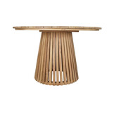 Palau/Tulum Almond Beige dining tuinset | 4 personen | teakhout + touw | Ø120cm