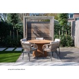 Palau/Tulum Almond Beige dining tuinset | 4 personen | teakhout + touw | Ø120cm