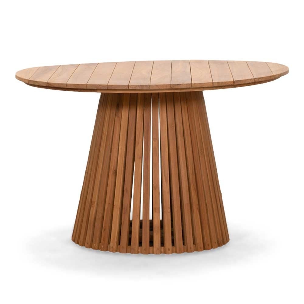 Palau/Harper Stone Grey dining tuinset | 4 personen | teakhout + touw | Ø120cm
