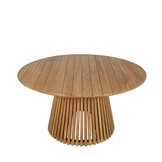 Palau/Tulum Almond Beige dining tuinset | 6 personen | teakhout + touw | Ø140cm