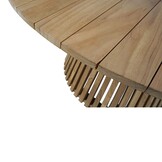 Palau/Tulum Almond Beige dining tuinset | 6 personen | teakhout + touw | Ø140cm