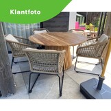 Palau/Harper Sahara Dust dining tuinset | 6 personen | teakhout + touw | Ø140cm