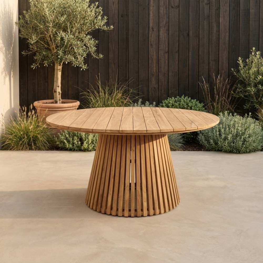 Palau/Harper Stone Grey dining tuinset | 6 personen | teakhout + touw | Ø140cm
