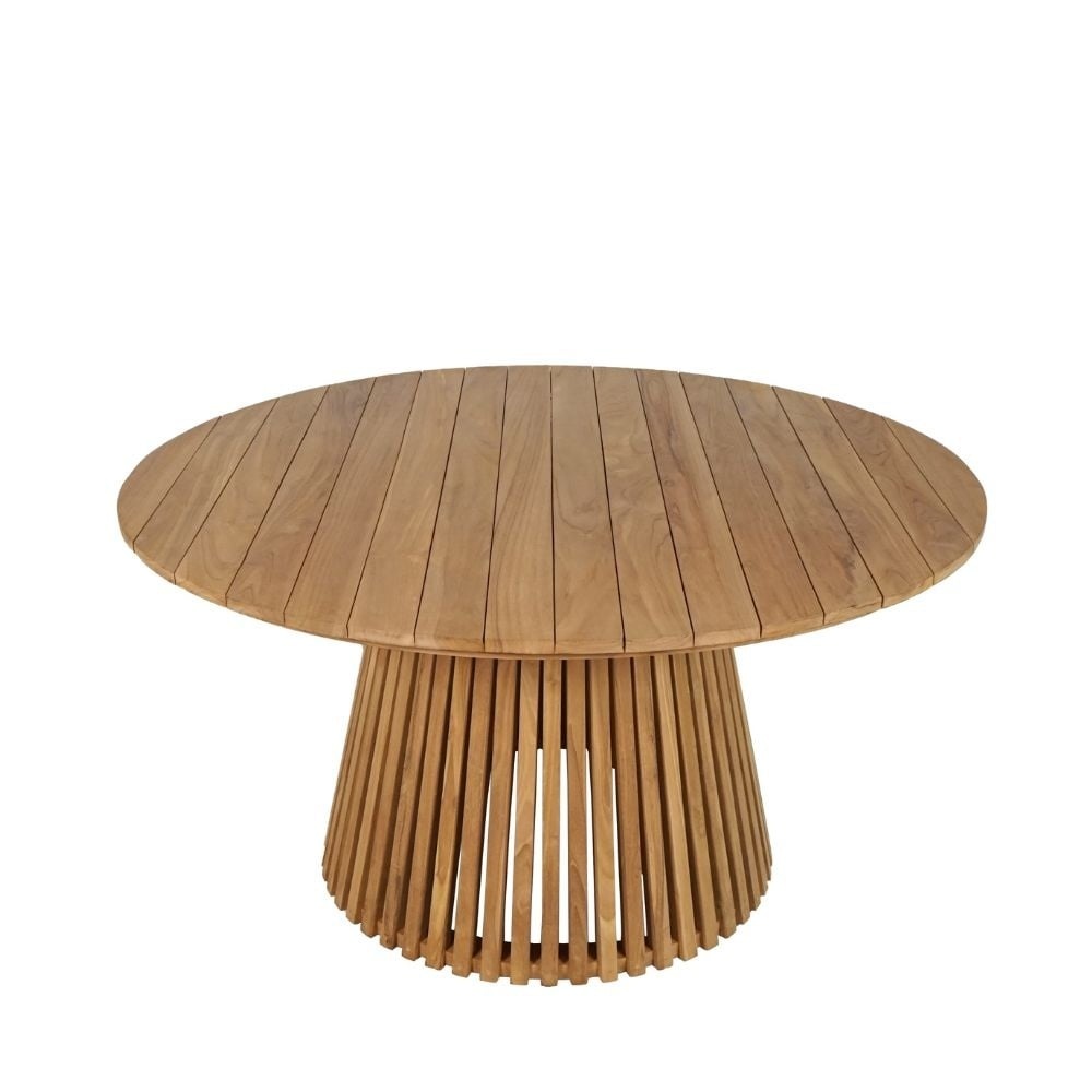 Palau/Harper Stone Grey dining tuinset | 6 personen | teakhout + touw | Ø140cm