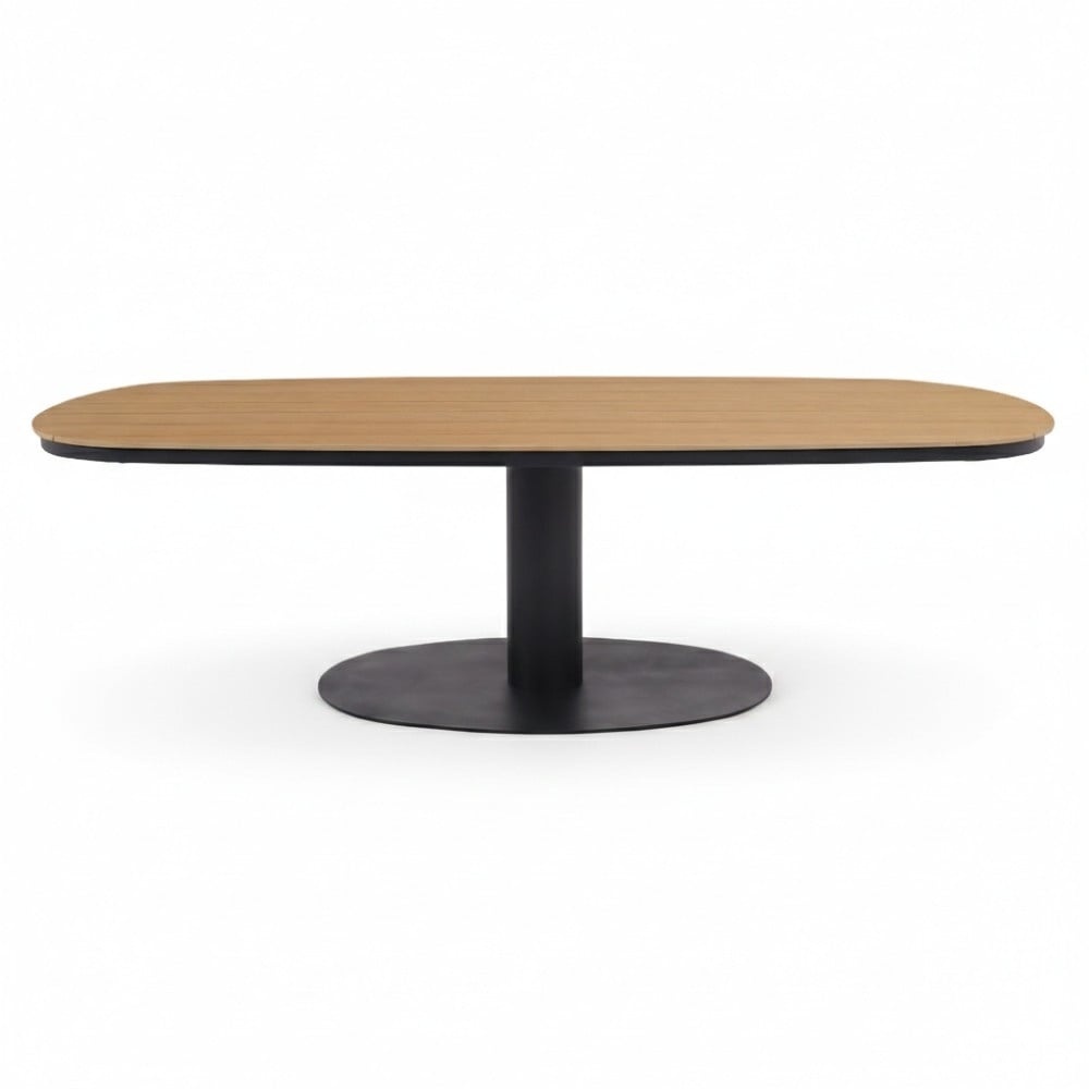 Panama antraciet/Tulum Sahara Dust dining tuinset | 6 personen | polywood + touw | 260cm