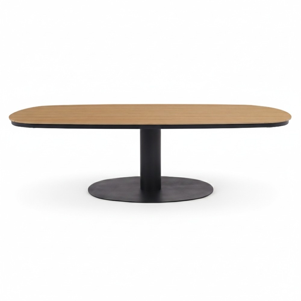 Panama antraciet/Portofino Sahara Dust dining tuinset | 6 personen | polywood + touw | 260cm