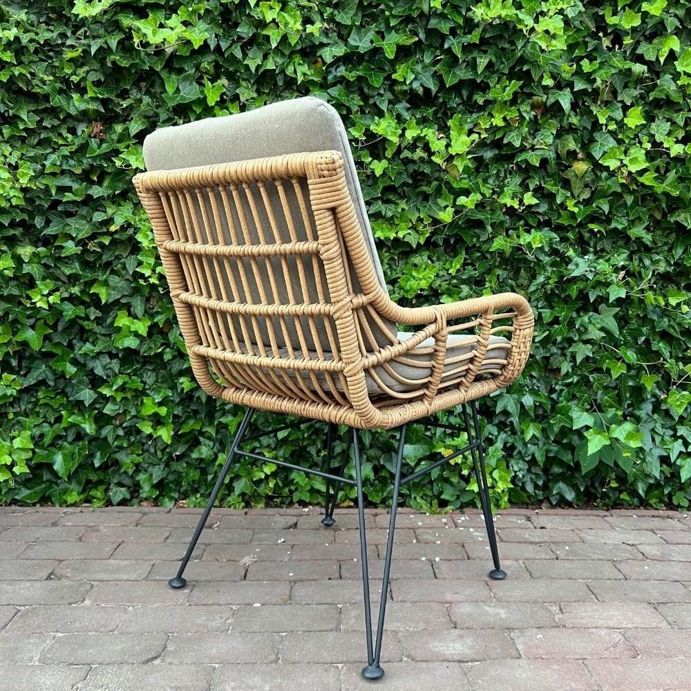 Panama antraciet/Carlos taupe dining tuinset | 6 personen | polywood + wicker | 260cm