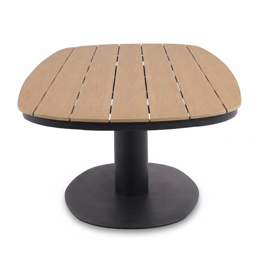 Panama antraciet/Harper Sahara Dust dining tuinset | 6 personen | polywood + touw | 260cm