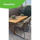 Riga/Harper Sahara Dust dining tuinset | 4 personen | teakhout + touw | 200cm