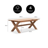 Riga/Harper Stone Grey dining tuinset | 4 personen | teakhout + touw | 200cm