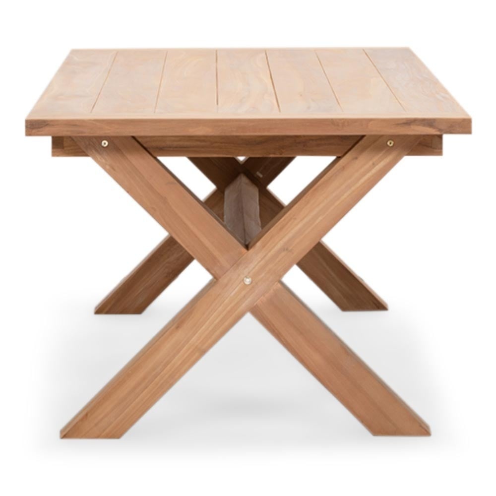 Riga/Harper Stone Grey dining tuinset | 4 personen | teakhout + touw | 200cm