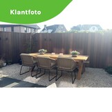 Riga/Harper Stone Grey dining tuinset | 4 personen | teakhout + touw | 200cm