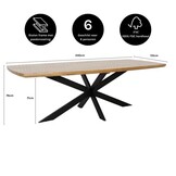 Salo/Lucca dining tuinset | 6 personen | hardhout + wicker | 240cm Deens