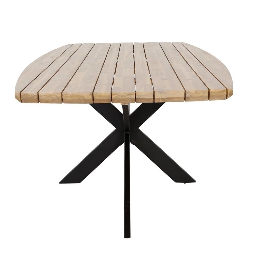 Salo/Lucca dining tuinset | 6 personen | hardhout + wicker | 240cm Deens