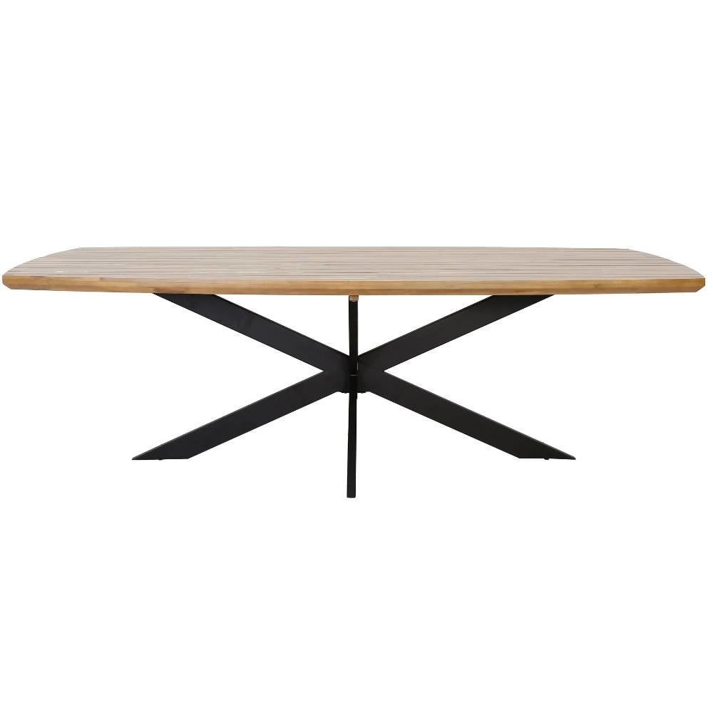 Salo/Lucca dining tuinset | 6 personen | hardhout + wicker | 240cm Deens